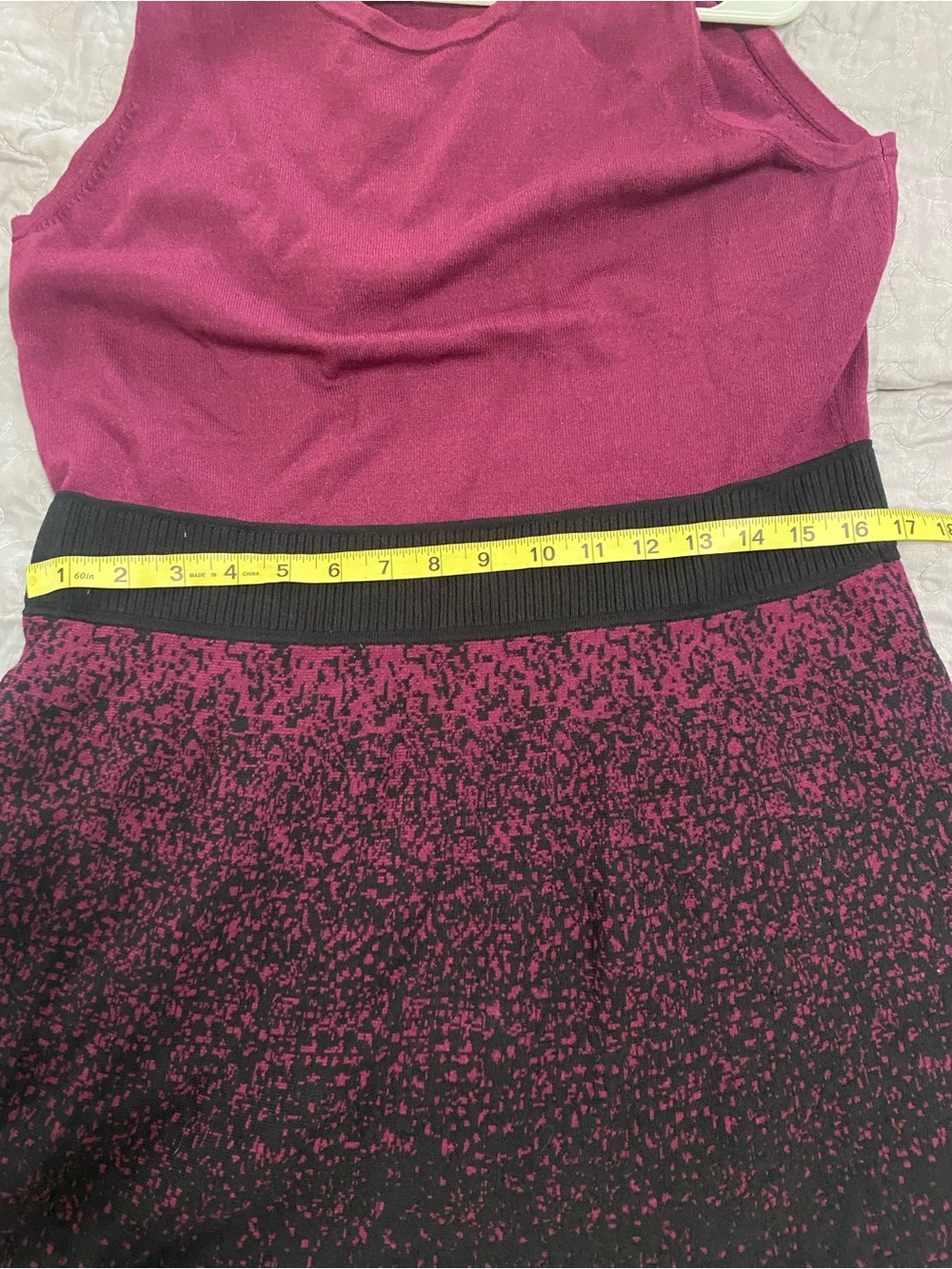 Ann Taylor Maroon and Black Sleeveless Knit Dress - Picture 5 of 6